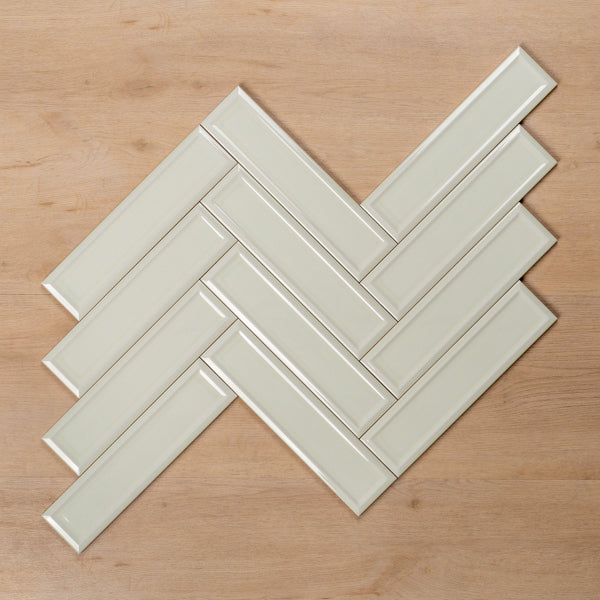 Whitehaven Green Gloss Frame Ceramic Subway Tile 68x280mm