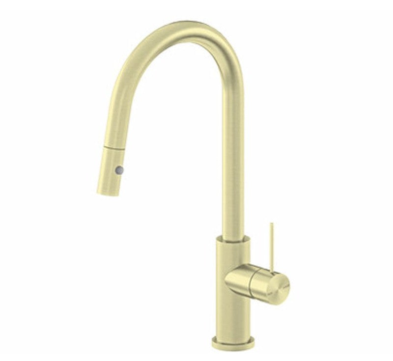 Nero Mecca Pull Out Sink Mixer With Vegie Spray Brushed Gold