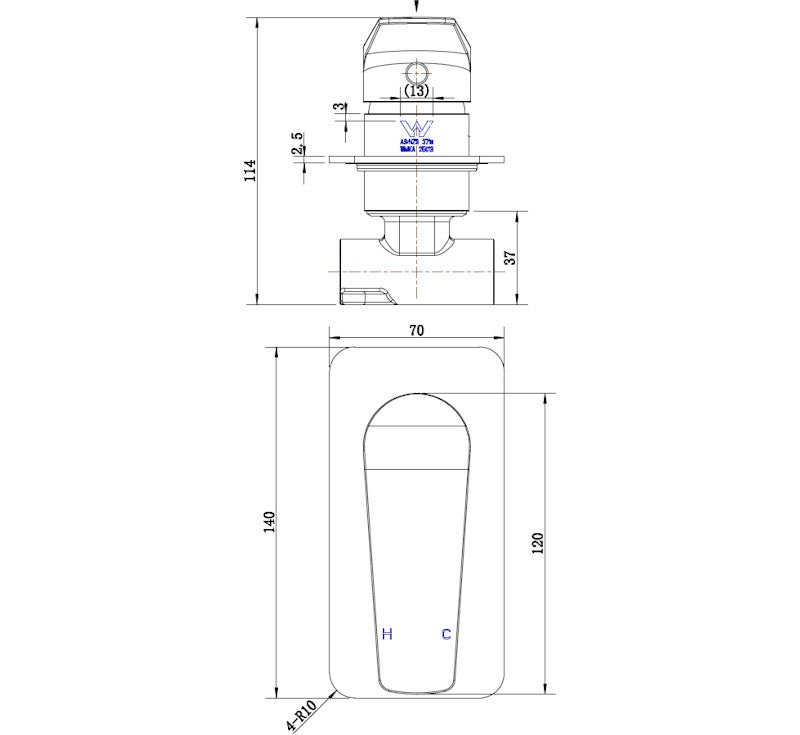 Cascade Shower Mixer Matte Black