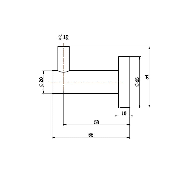 Mirage Robe Hook Single Brushed Bronze