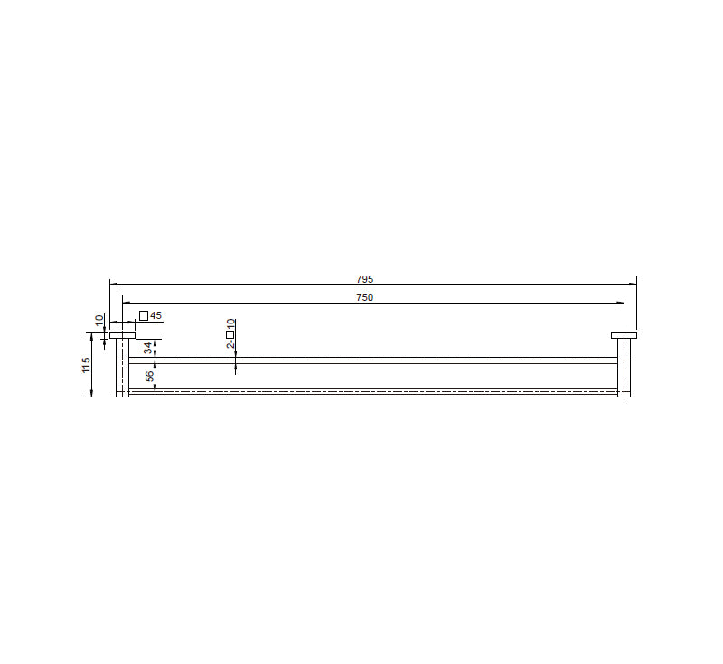 Luxe Double Towel Rail Chrome