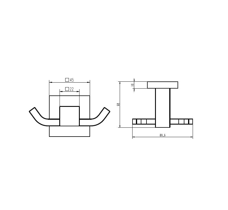 Luxe Robe Hook Double Chrome