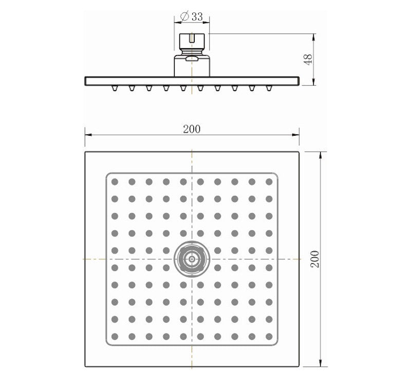 Square Shower Head Black