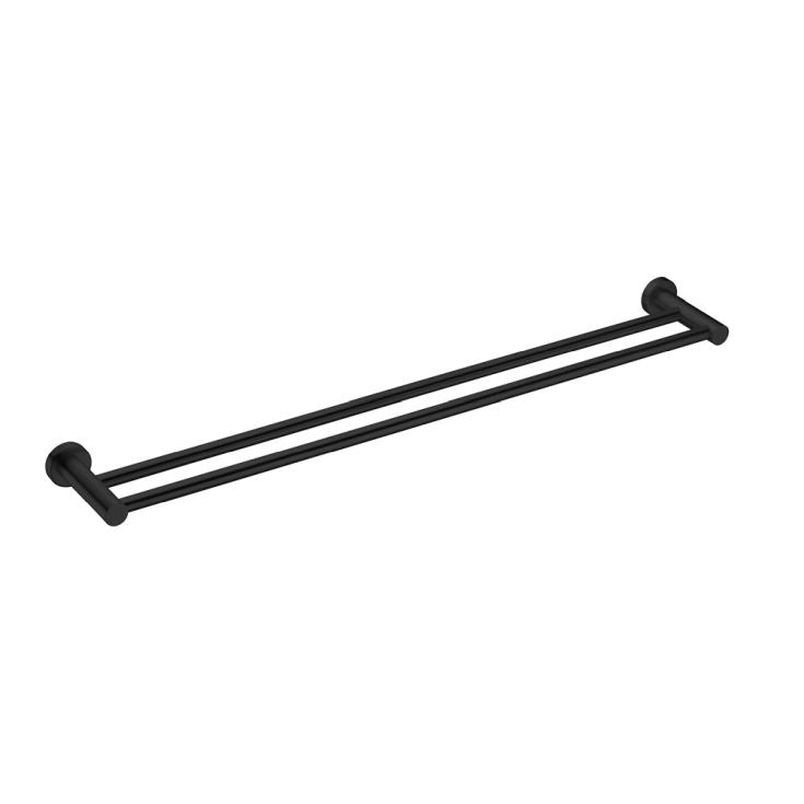 Nero Mecca Double Towel Rail 800mm Matte Black