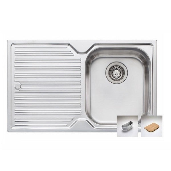 Oliveri Diaz single bowl topmount sink with L/H drainer 1TH - The Blue Space