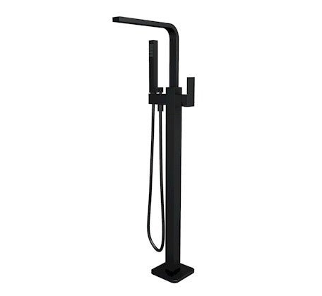 Chao Square Floor Mixer with Hand Shower Matte Black