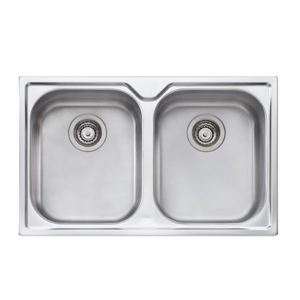 Oliveri Diaz double bowl topmount sink 1TH - The Blue Space