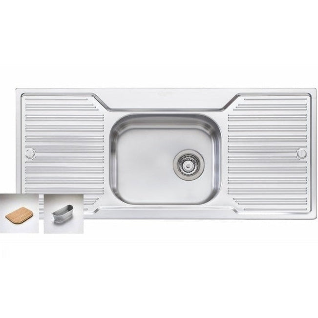 Oliveri Diaz single bowl topmount sink with dbl drainer 1TH - The Blue Space