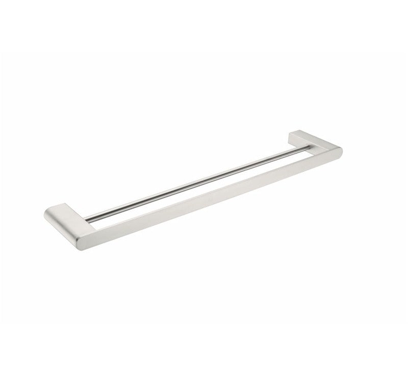 Nero Bianca Double Towel Rail 600mm Brushed Nickel