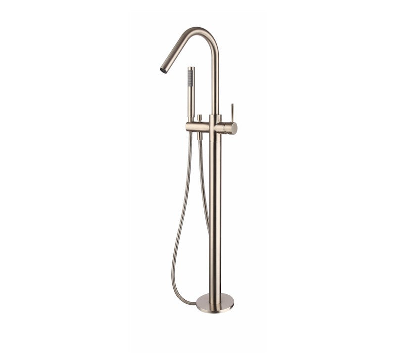 Star Round Floor Mixer with Hand Shower Brushed Nickel