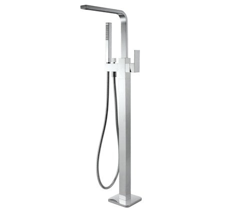 Chao Square Floor Mixer with Hand Shower Chrome