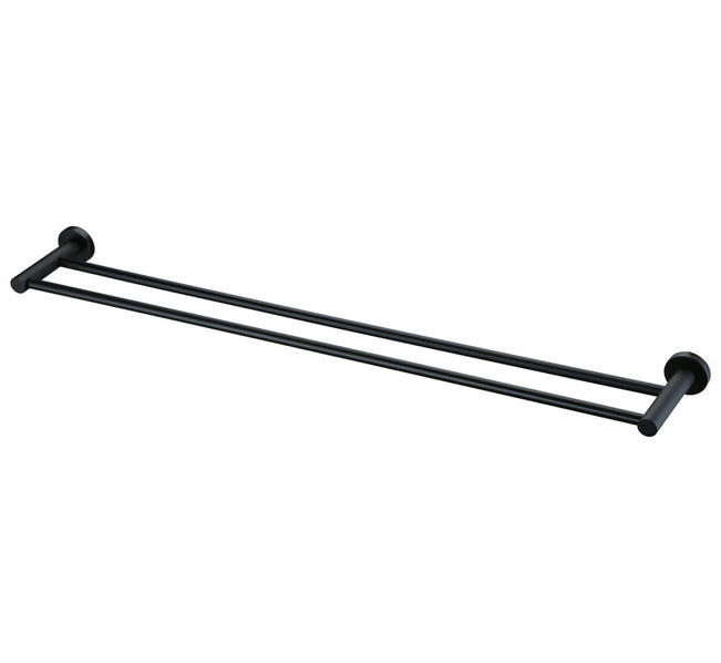 Modern National Mirage Double Towel Rail Matte Black | The Blue Space