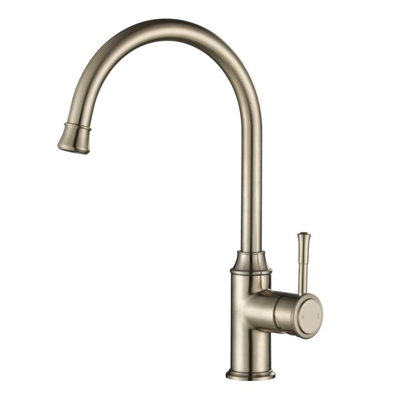 Montpellier Goose Neck Kitchen Mixer Brushed Nickel