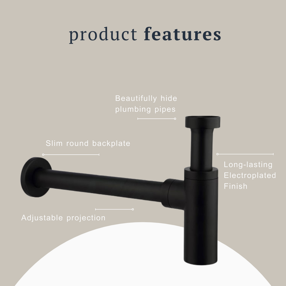 Indigo Ciara Bottle Trap 40mm Matte Black