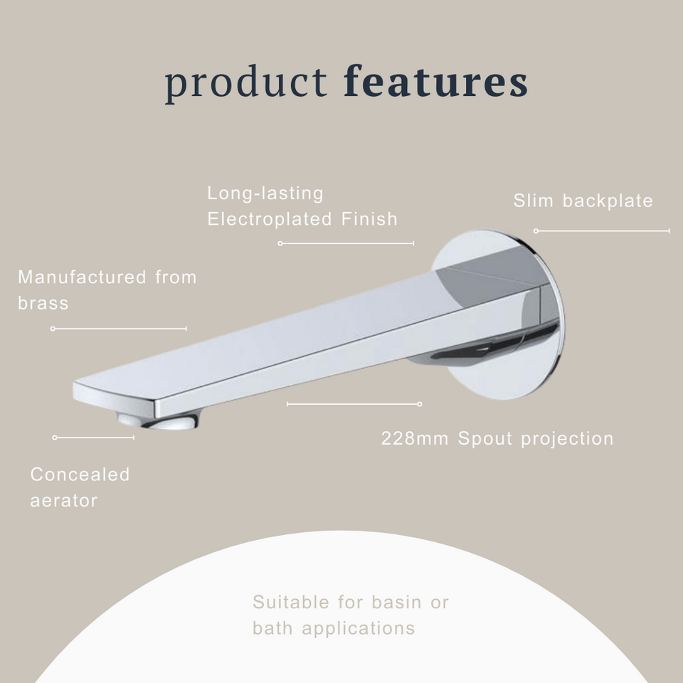 Indigo Savina Bath/Basin 225mm Spout Chrome