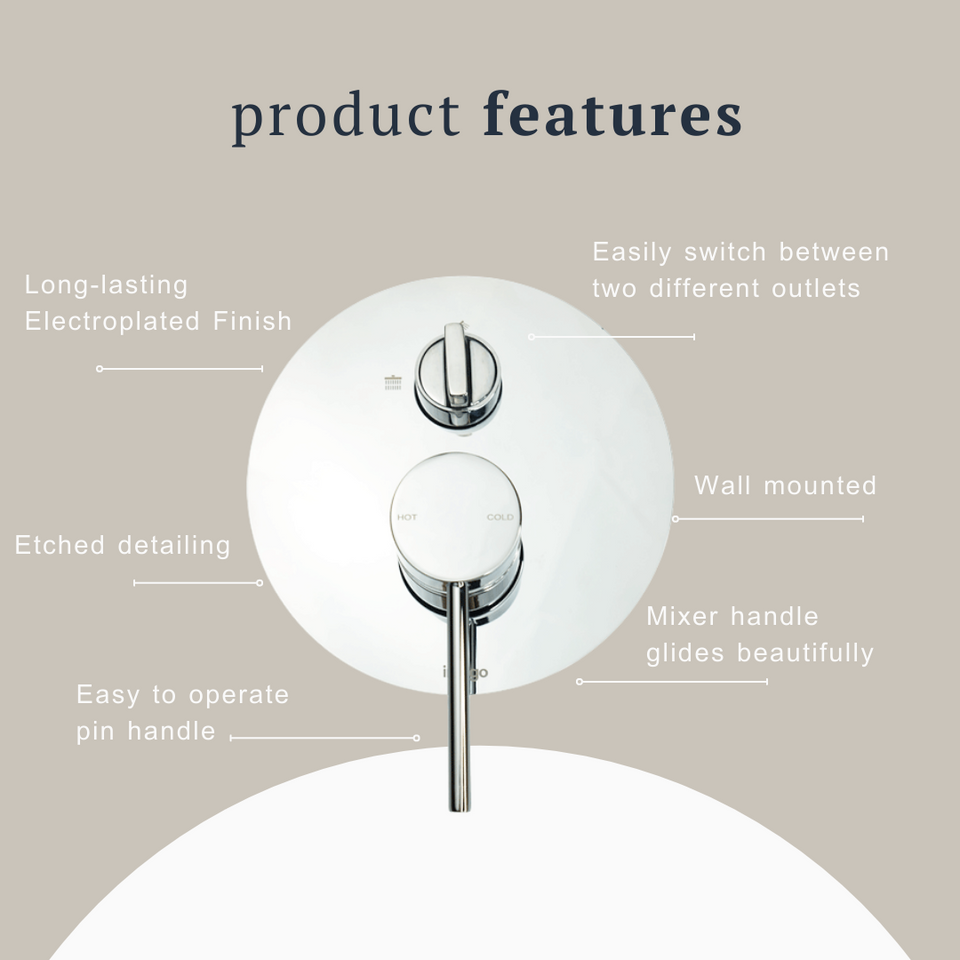 Indigo Alisa Bath/Shower Mixer With Diverter Chrome