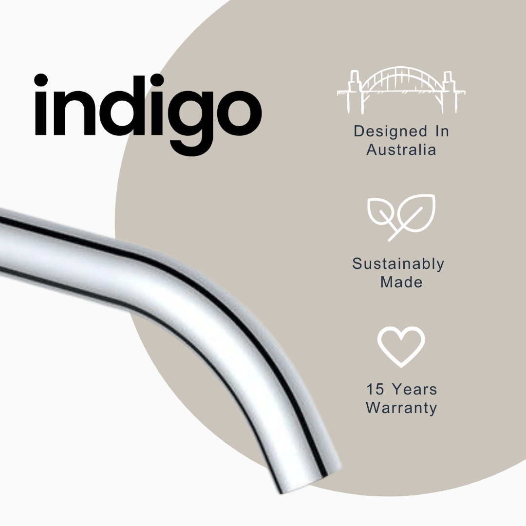 Indigo Alisa Wall Basin/Bath Mixer 225mm Chrome | The Blue Space