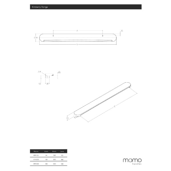 Momo Handles Kimberley Timber Pull Handle Blackbutt
