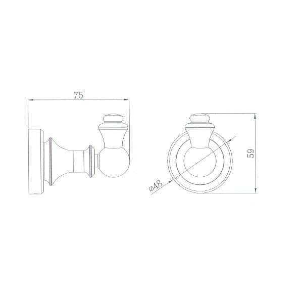 Medoc Single Robe Hook Assorted Finishes