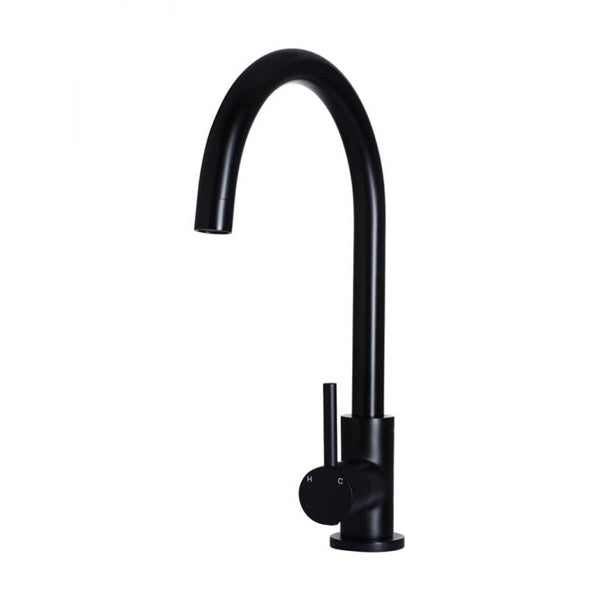 Meir Round Kitchen Sink Mixer - Black