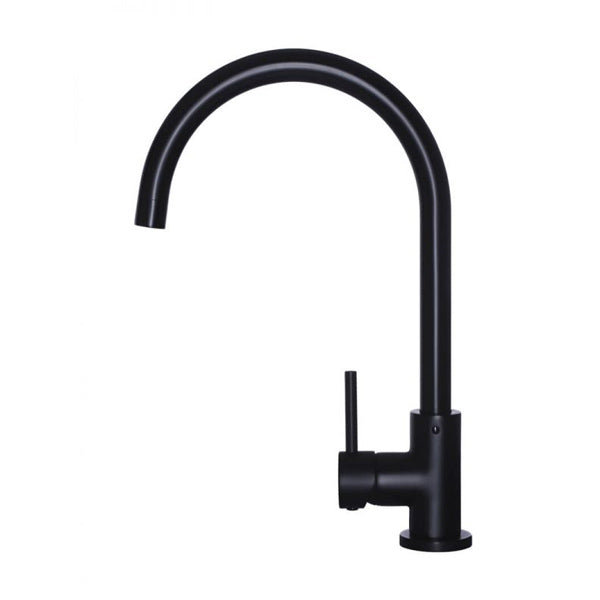 Meir Round Kitchen Sink Mixer - Black
