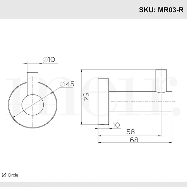 Meir Round Robe Hook Chrome