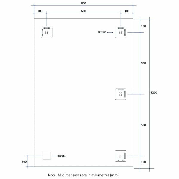 Thermogroup Rectangle 25mm Bevel Edge Mirror