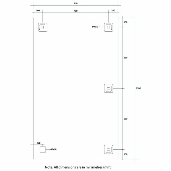 Thermogroup Rectangle 25mm Bevel Edge Mirror