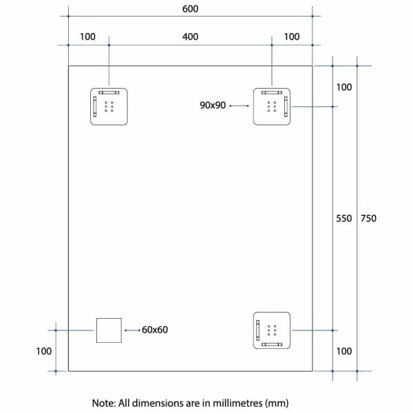 Thermogroup Rectangle 25mm Bevel Edge Mirror