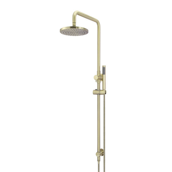 Meir Round Combination Shower Rail 200mm Rose & Hand Shower - Tiger Bronze