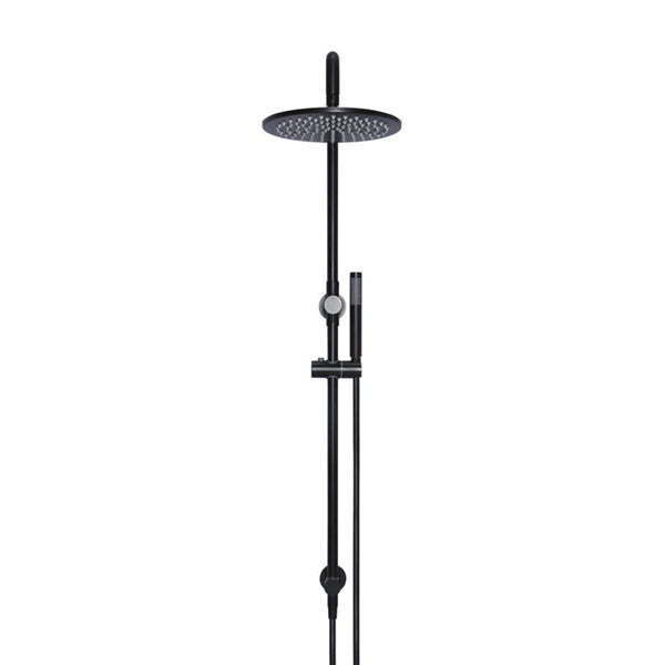Meir Round Combination Shower Rail 300mm Rose & Hand Shower - Matte Black