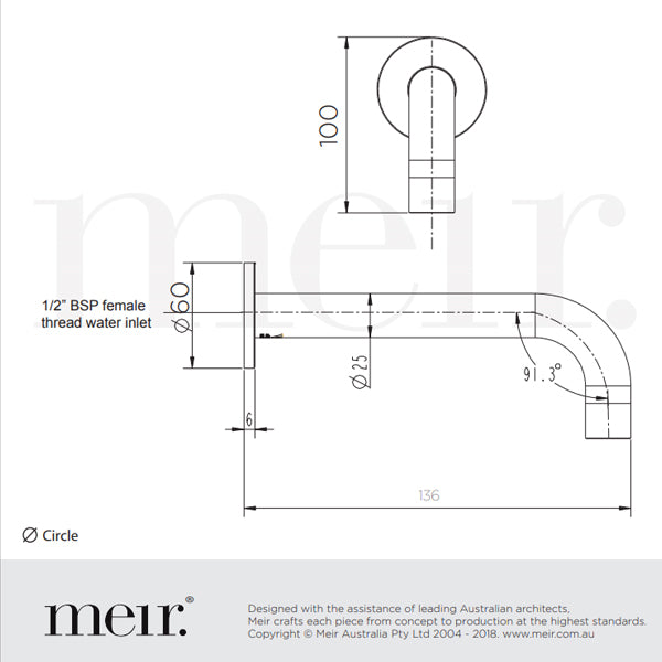 Meir Round Curved Spout 130mm Tiger Bronze