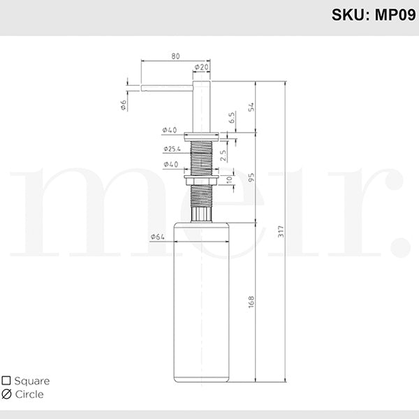 Meir Round Soap Dispenser - Brushed Nickel