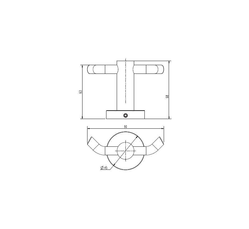 Technical Drawing: Mirage Robe Hook Double Brushed Nickel