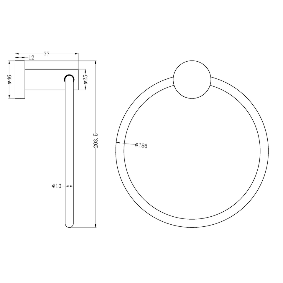 Nero Mecca Hand Towel Ring Chrome