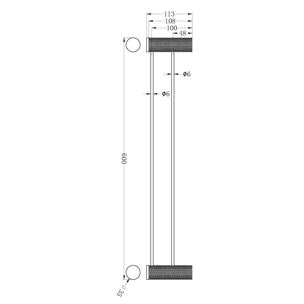 Nero Opal Double Towel Rail 600mm Brushed Bronze