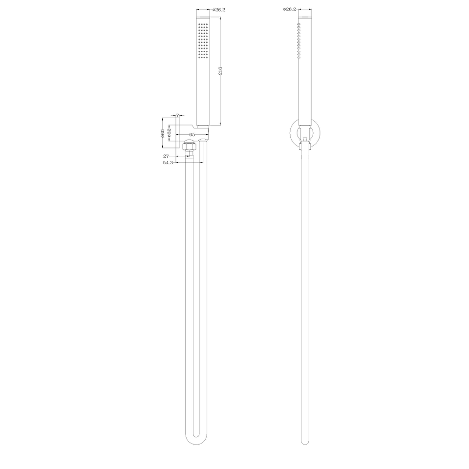 Nero Slim Shower on Bracket Matte Black