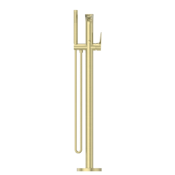 Nero Bianca Freestanding Bath Mixer With Hand Shower Brushed Gold