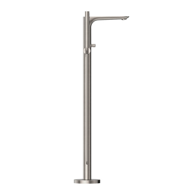 Nero Bianca Freestanding Bath Mixer With Hand Shower Brushed Nickel