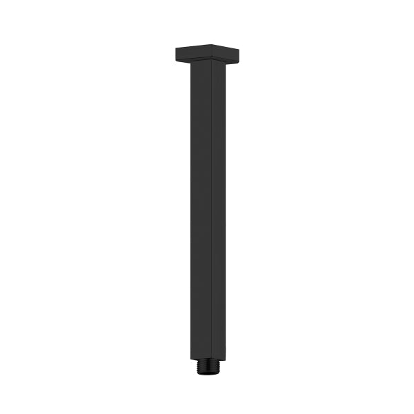 Nero Square Ceiling Arm 450mm Length Matte Black