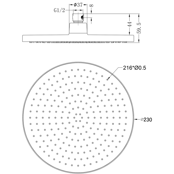 Nero 230mm Air Shower Head Matte White