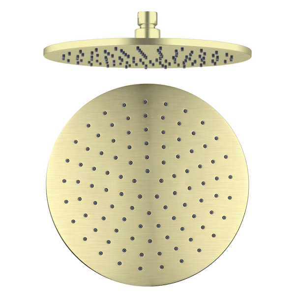 Nero 250mm Round Shower Head Brushed Gold