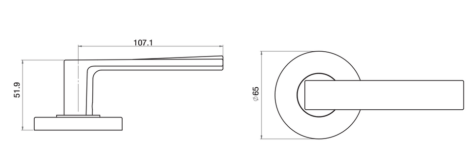 Lane Oxford Privacy Lever Door Handle Set On Round Rosette Brushed Satin Chrome