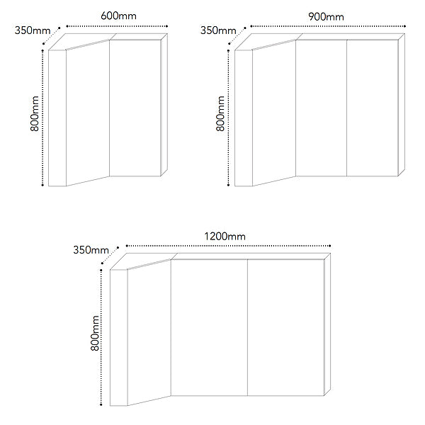 ADP Glacier Lite Offset Corner Mirror Shaving Cabinet