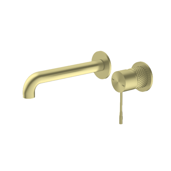 Nero Opal Wall Basin/Bath Mixer Separate Back Plate 185mm Brushed Gold