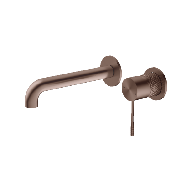 Nero Opal Wall Basin/Bath Mixer Separate Back Plate 185mm Brushed Bronze