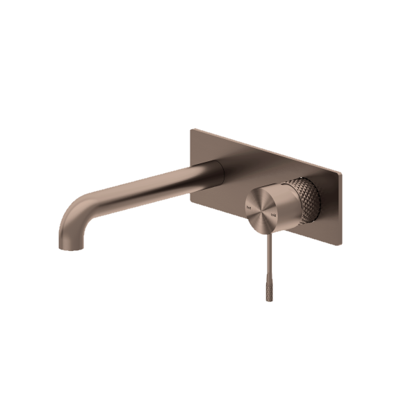 Nero Opal Wall Basin/Bath Mixer 185mm Brushed Bronze