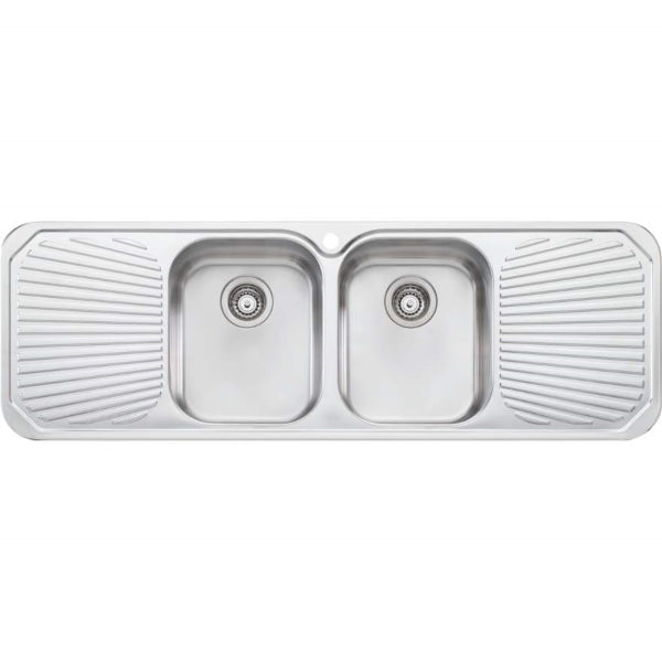 Oliveri Petite double bowl topmount sink w dbl drainer 1TH - The Blue Space