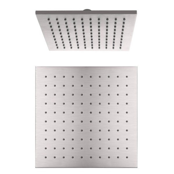 Nero Square Shower Head 250mm - Brushed Nickel