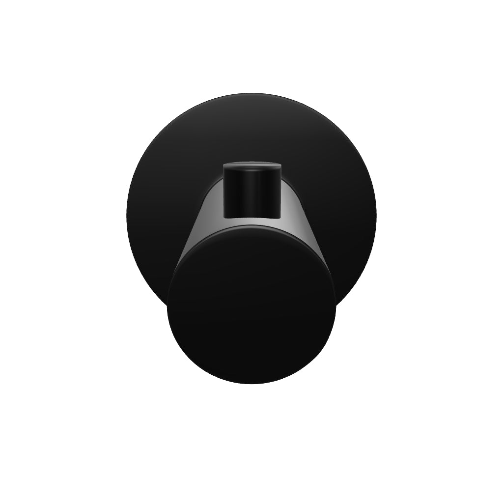 Phoenix Radii Robe Hook Round Plate Matte Black 3D Model - The Blue Space